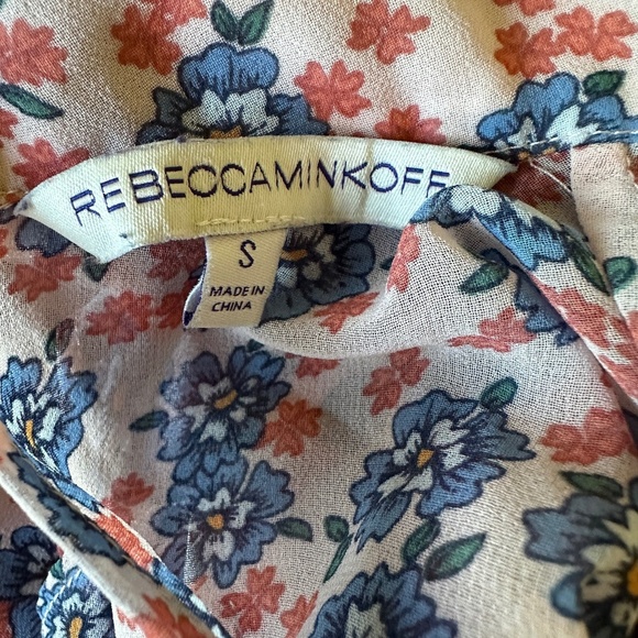 *REBECCA MINKOFF* Pink x Blue Floral Long Sleeve Dress Size Small - Picture 7 of 8